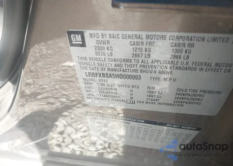 2017 Buick Envision Essence from USA, damaged, VIN LRBFXBSA5HD008993